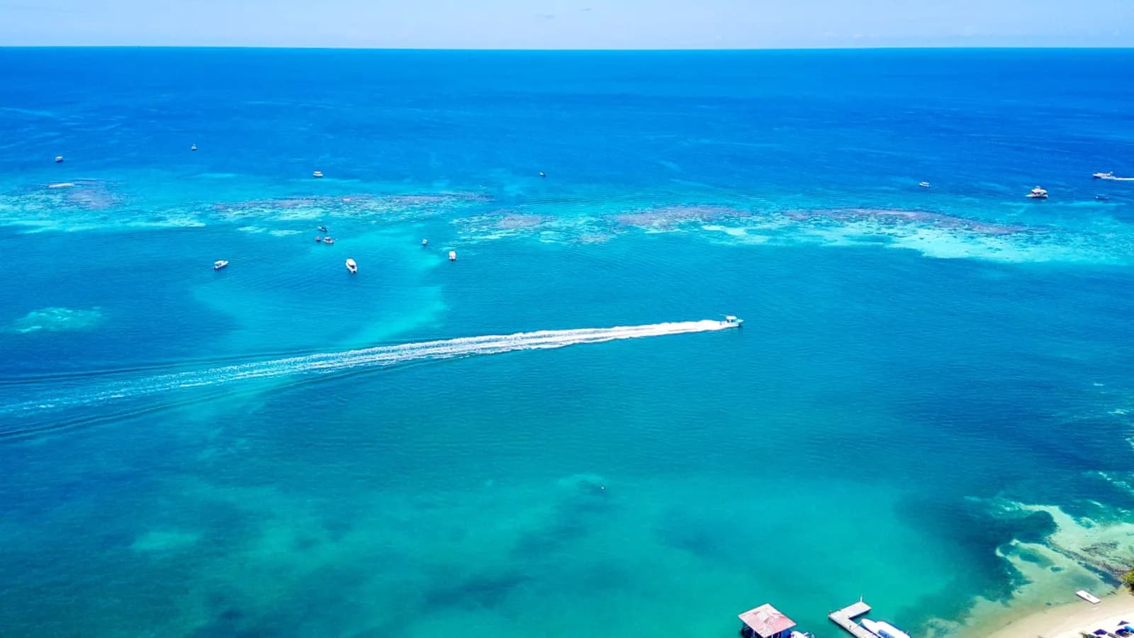 The reef off West End, from the air
