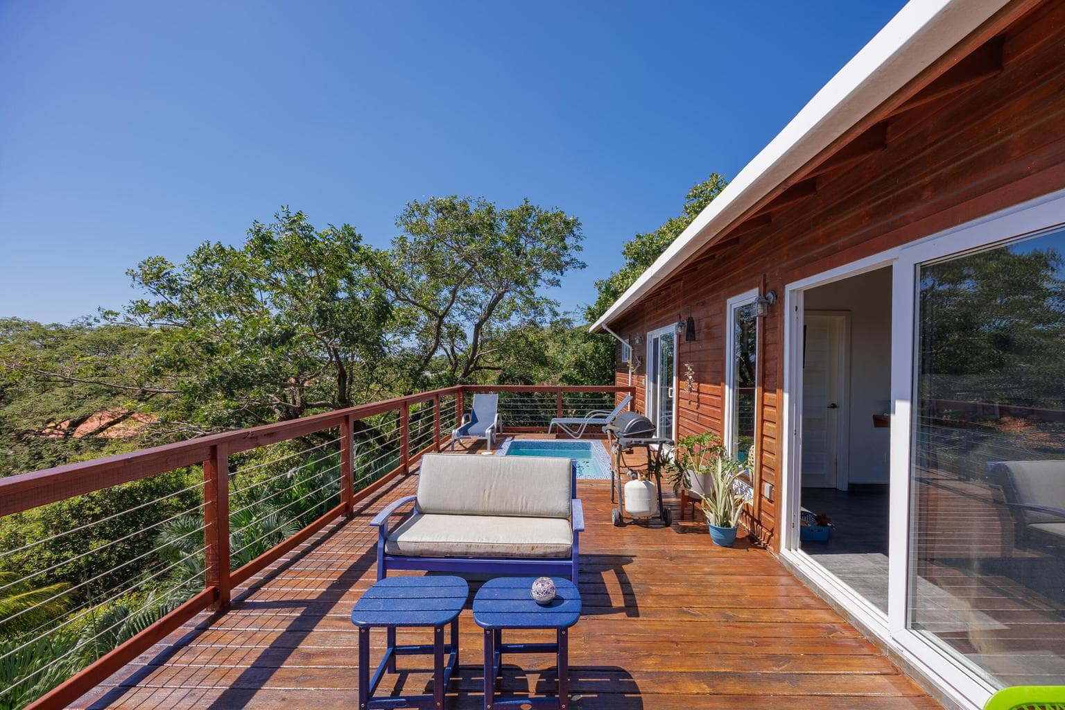A wooden deck facing the sea, Casa Rosa, Pensacola